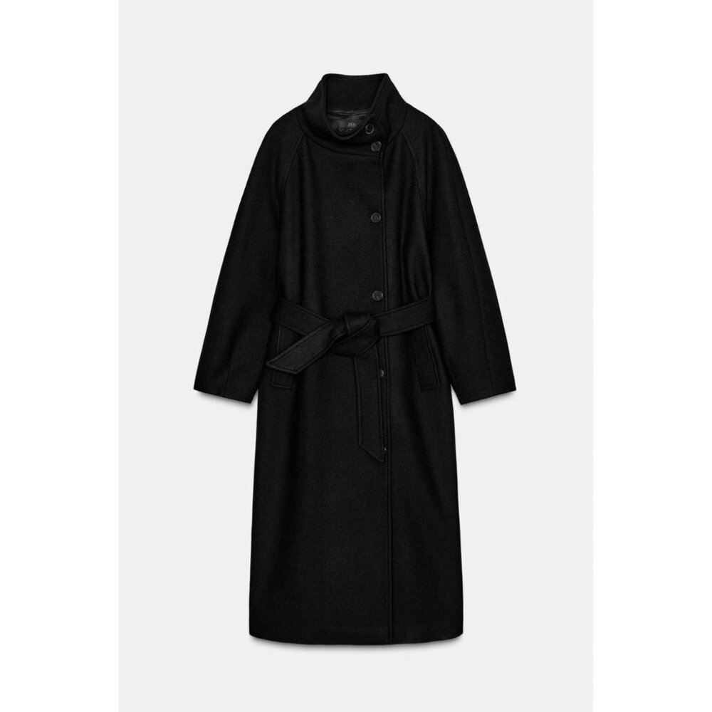 ZARA LONG WOOL COAT WITH HIGH NECK